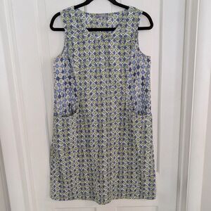 Habitat Seersucker Shift Sun Dress SMALL Lightweight Pockets Cotton Summer Women